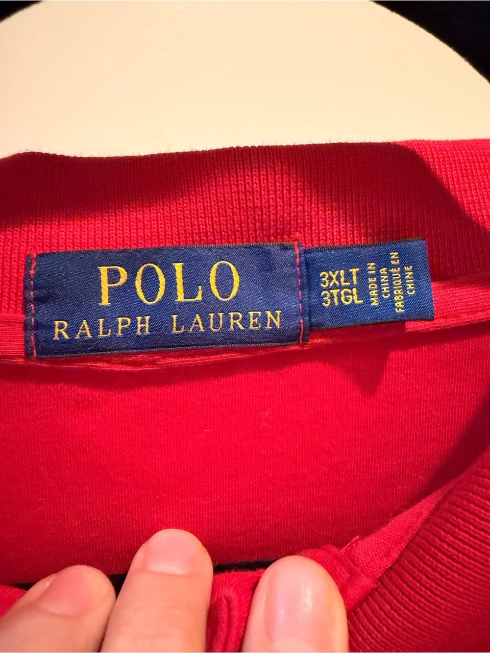 Ralph Lauren Red Polo Shirt with Navy Label